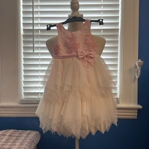 Couture Princess 2T light pink and white ruffled dress.